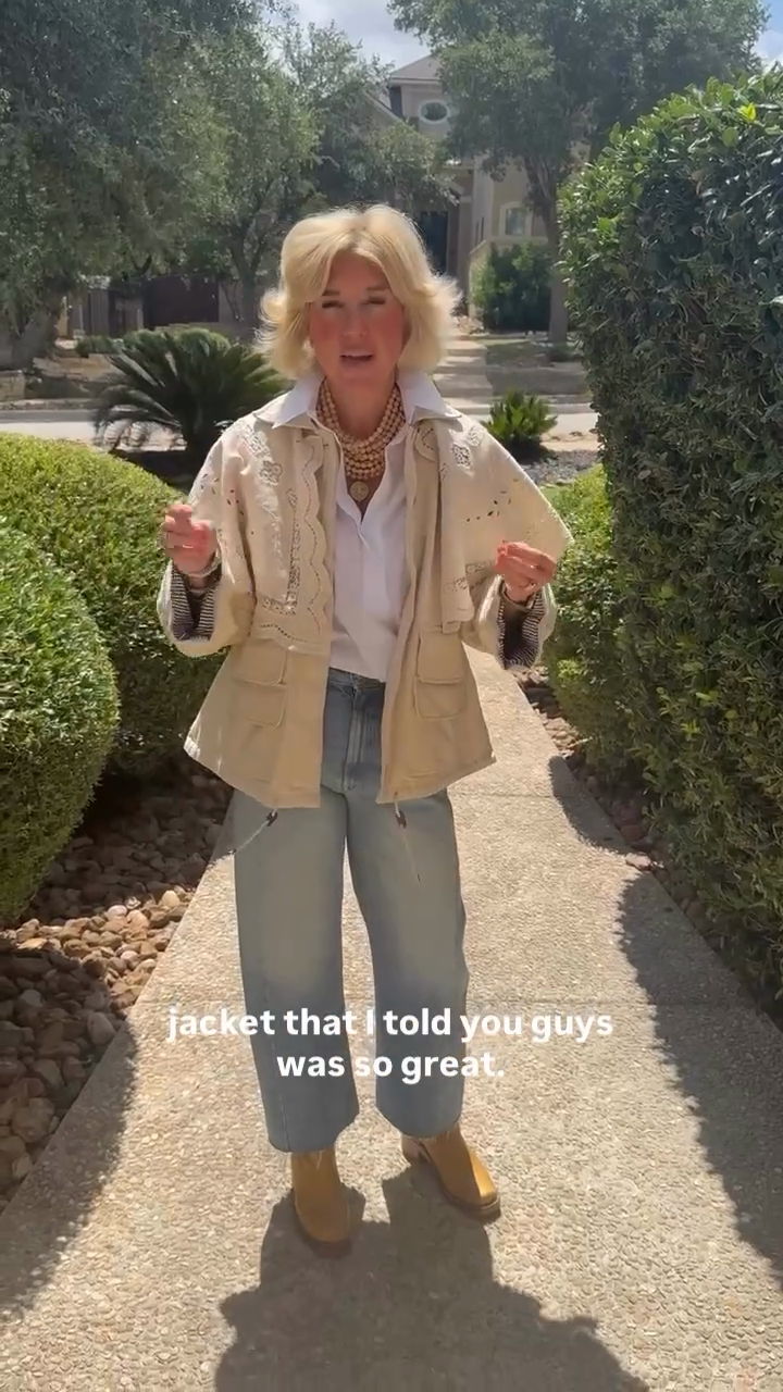 Embroidered Beige Jacket