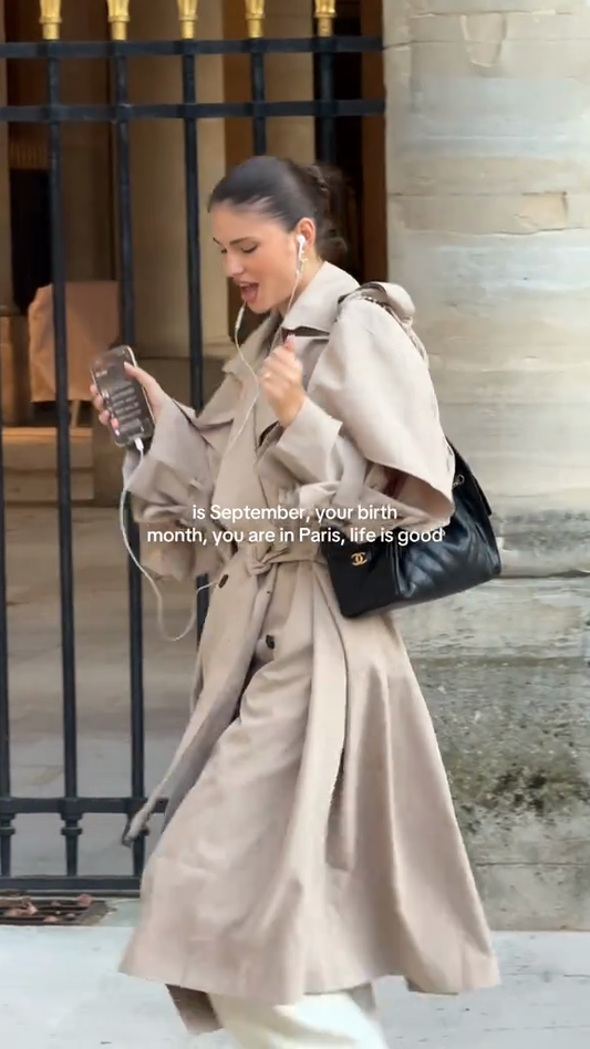 Beige oversized trench coat