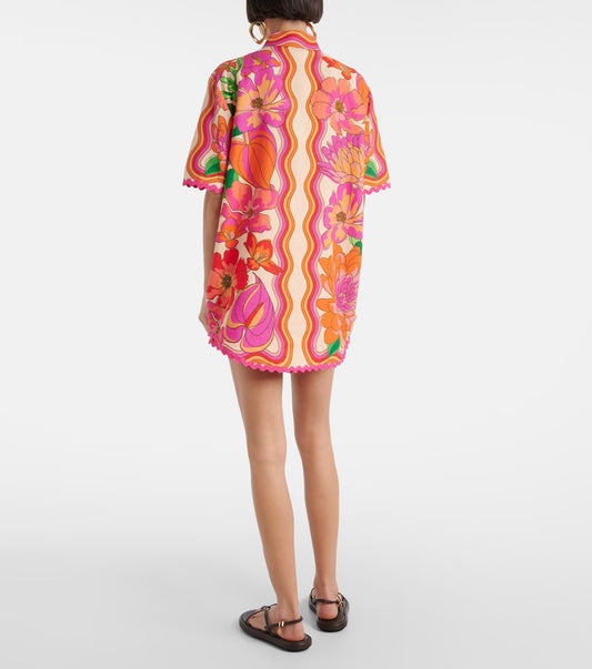 Vibrant Floral Print Shirt and Shorts Set