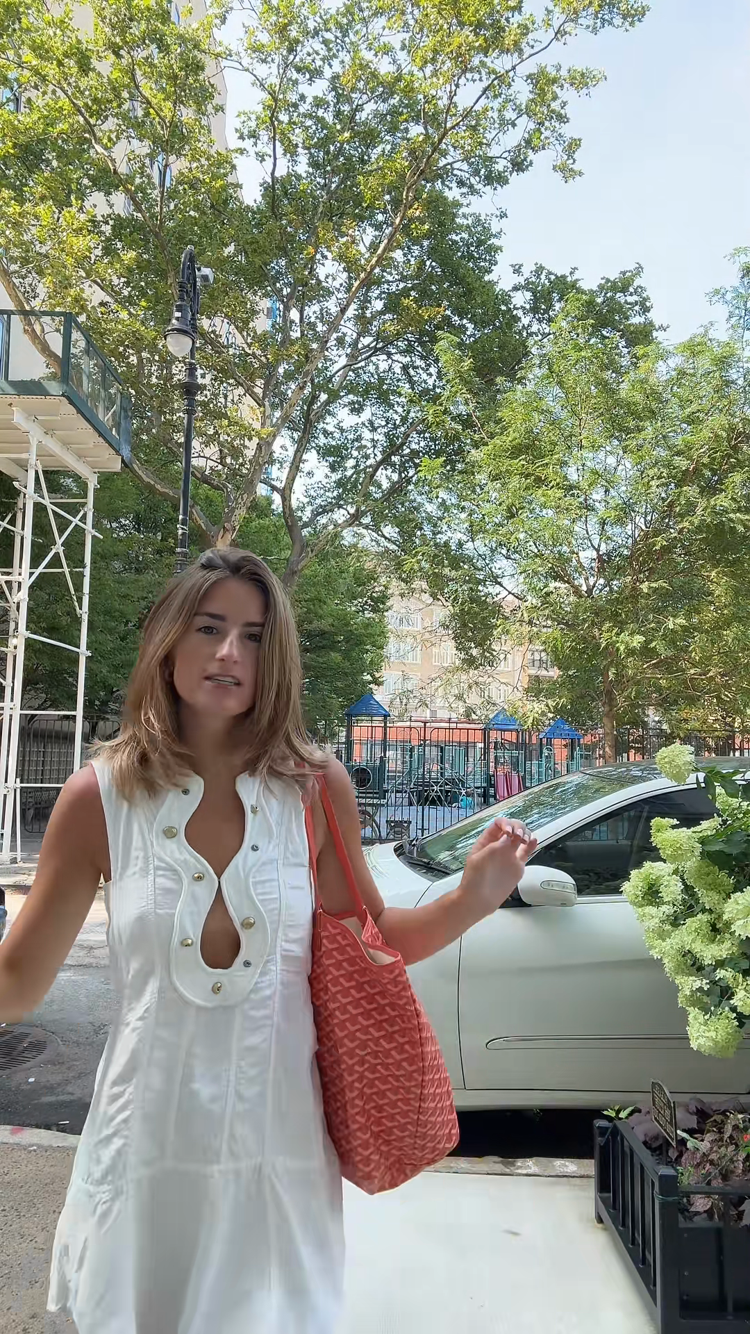 White Sleeveless Cut - Out Mini Dress