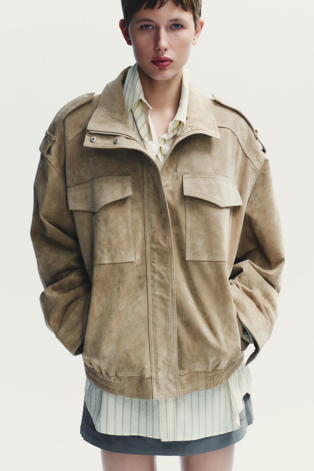 Tan Suede Utility Jacket