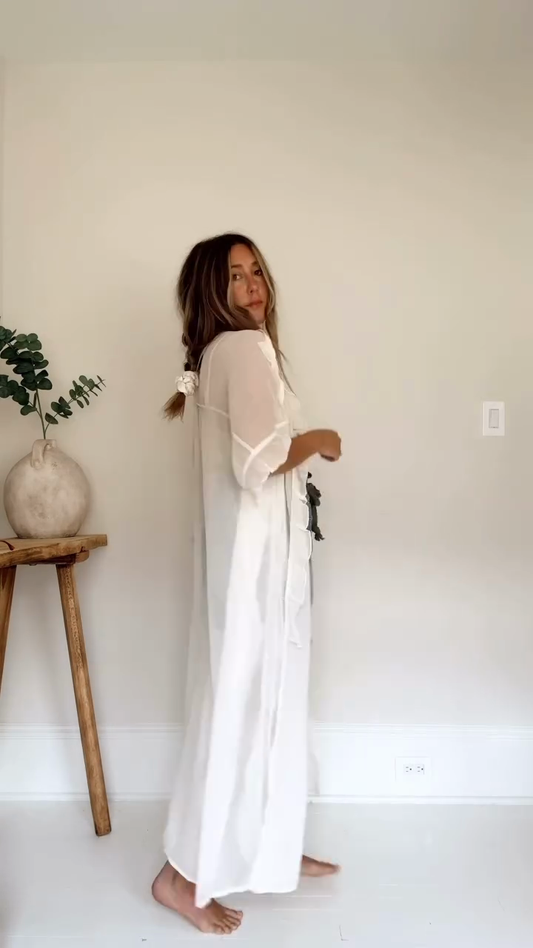 Sheer White Kimono Cover - Up Set