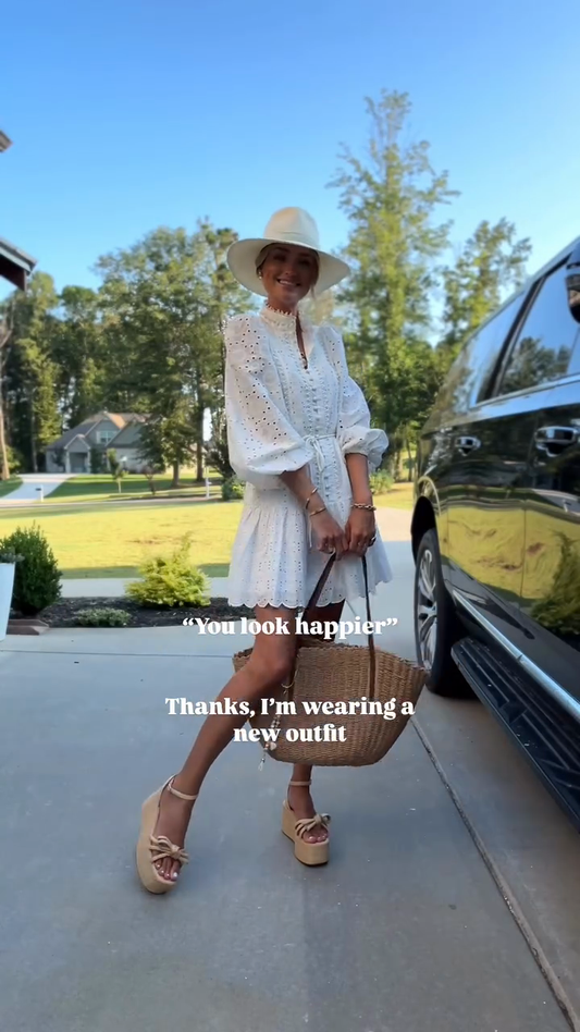 White Long Sleeve Mini Shirt Dress