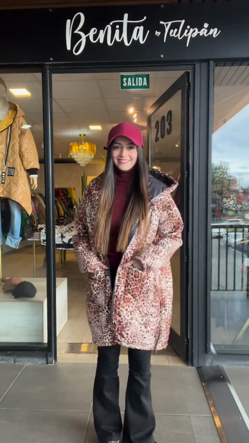 Leopard - Print Puffer Jacket