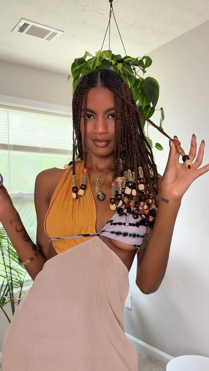 Asymmetric Color - Block Halter Maxi Dress