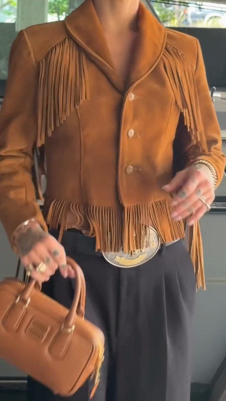 Brown Suede Fringe Jacket