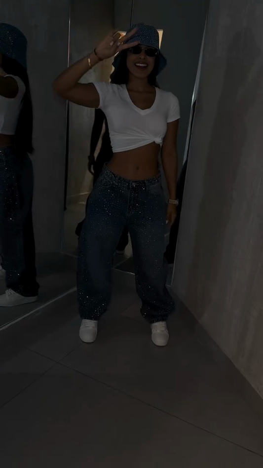 Sparkled Baggy Jeans