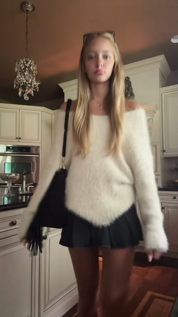 Off - the - Shoulder White Fluffy Sweater