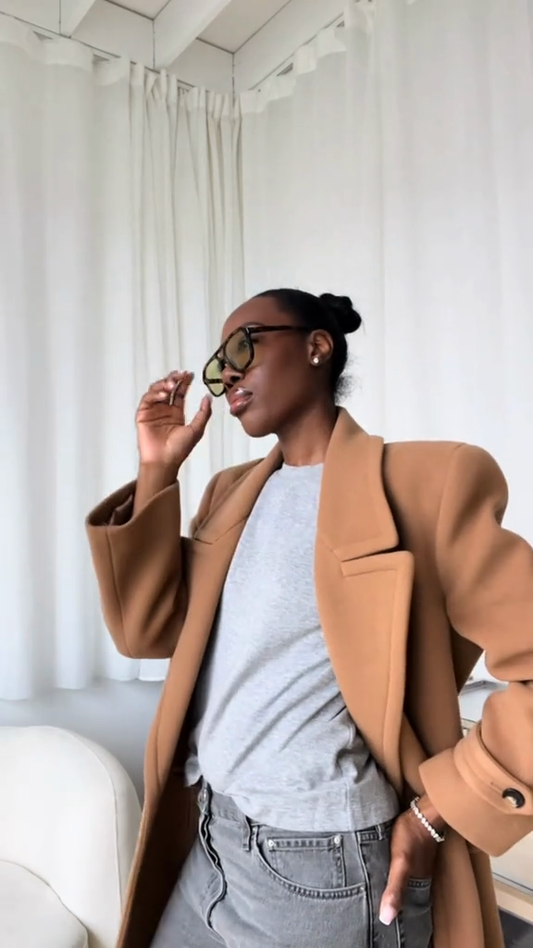 Camel long wool coat