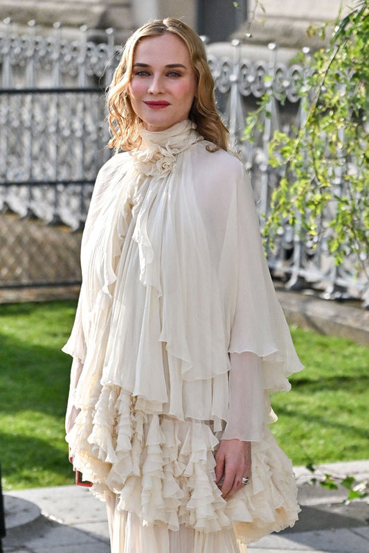 Ivory Ruffled Cape - Style Gown