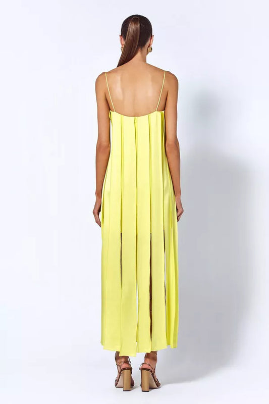 Lemon Yellow Tiered Slip Dress