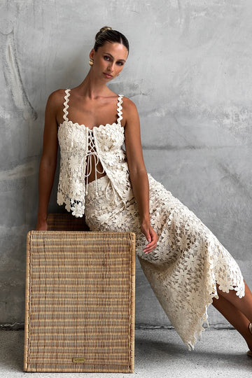 White Crochet Two - Piece Set