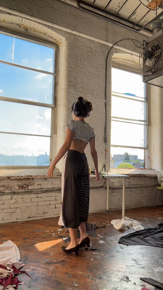 Patchwork Wide - leg Pants