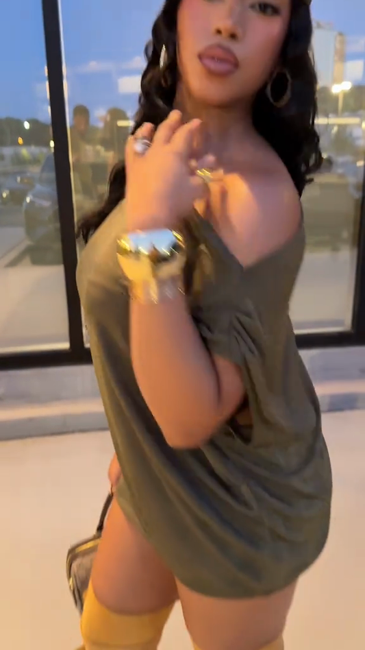 Olive Green Off - Shoulder Mini Dress