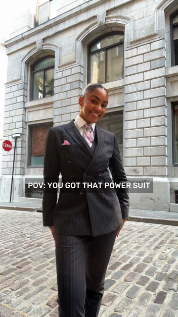 Black Pinstripe Power Suit