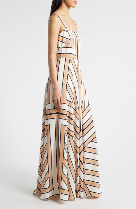 Geometric - Patterned Sleeveless Maxi Dress
