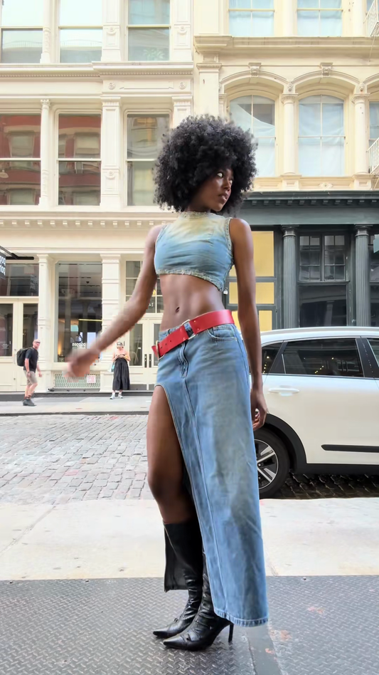 Denim Two - Piece Outfit Set