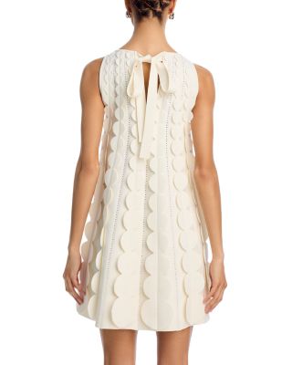 Beige Scalloped - edge Sleeveless Dress