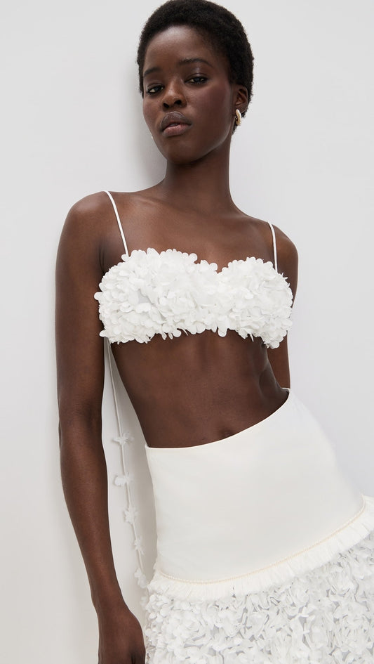 White Floral - Textured Two - Piece Set