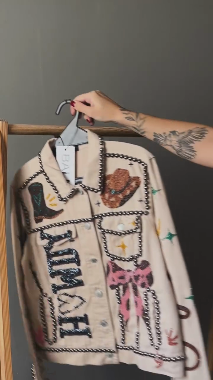 Embroidered Western - Style Denim Jacket