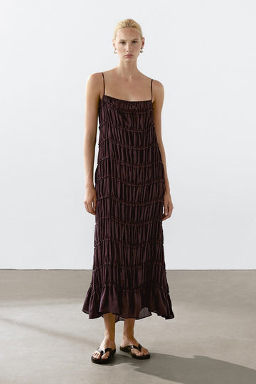 Plum Purple Tiered Ruffle Maxi Dress