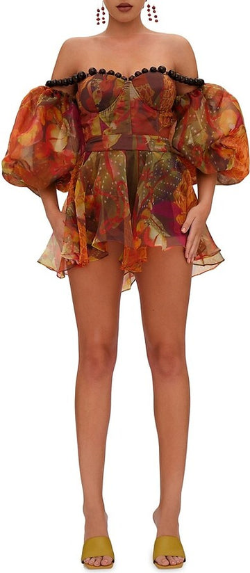 Off Shoulder PuffSleeve Mini Dress